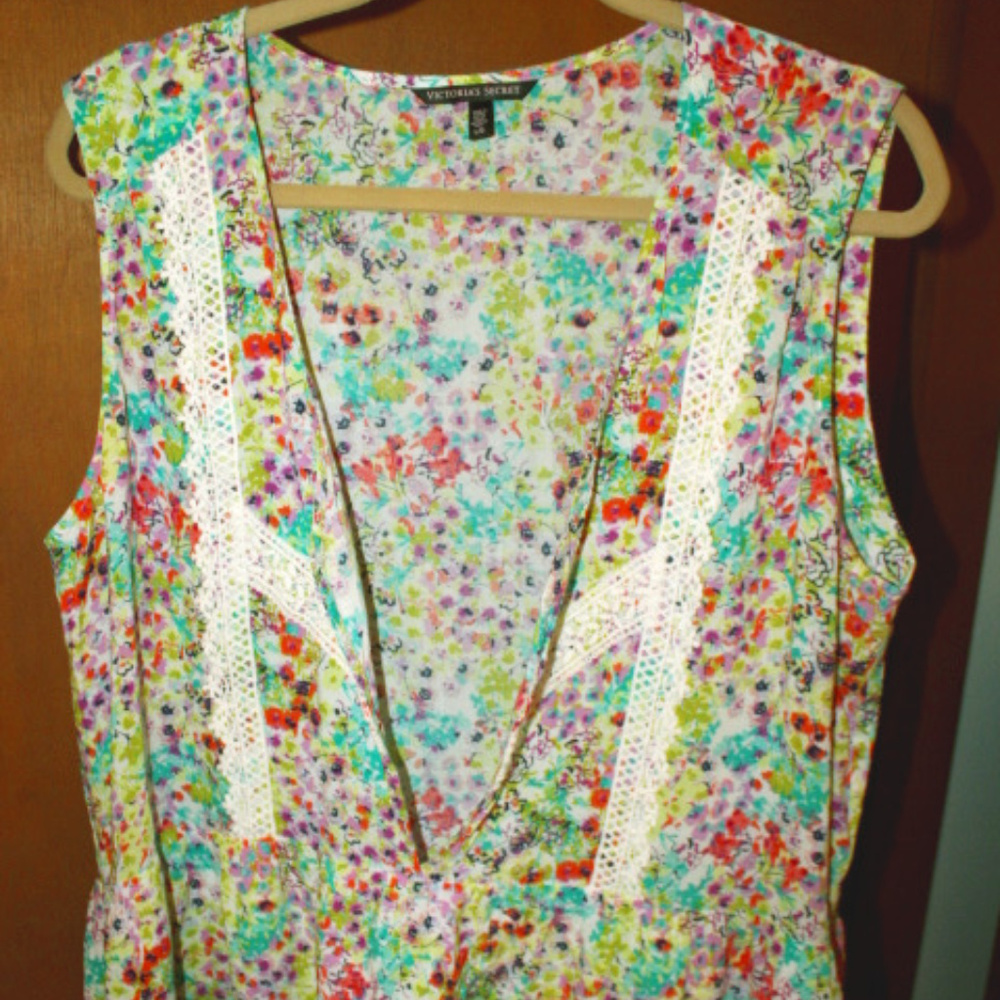 VS boho hippie floral sundress/coverup